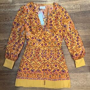 Urban Outfitters - 70s Inspired Long-Sleeve Mini Dress / Size S
